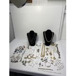Costume Jewellery to include some silver items consisting necklaces, bracelets, earrings,