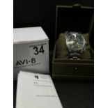 AVI-8 wristwatch – Spitfire Type 300 automatic wristwatch in olive green with stainless steel strap,