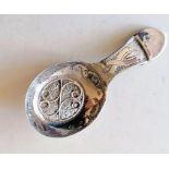 A George III silver caddy spoon with elaborate filigree decoration by Samuel Pemberton, Birmingham,