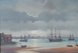 Dion Pears (1929-1985), MARITIME SCENE, oil on canvas, signed bottom right, 60 x 90 cm