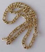 A 9ct yellow gold fancy-link necklace, 50 cm, hallmarked, 34.6g