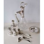 A contemporary silver handles glass decanter by Francis Howard, London, 2007, 32 cm H; a silver pair