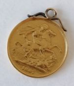 A Victorian gold £2 double sovereign, 1887, with loop attached, 16.2g