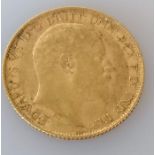 An Edwardian gold half sovereign, 1906