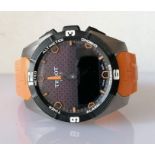Tissot Men's T0914204705101 Analog-Digital Display Quartz watch, titanium case with orange silicone