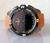 Tissot Men's T0914204705101 Analog-Digital Display Quartz watch, titanium case with orange silicone