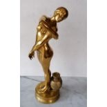 Jean-Léon Gérôme, (1824-1904), BATHSHEBA, gilt bronze, 31 cm H, stamped 'Soit Decauville Fondeur Par