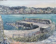 Robert William Hill (1932-1990), HARBOUR SCENE, oil on canvas, 35 x 45 cm, framed and signed top le