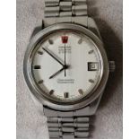 A 1970s Omega Seamaster Chronometer Electronic F300Hz watch, signed white dial, date aperture, stain