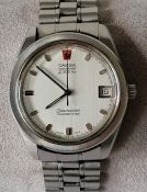 A 1970s Omega Seamaster Chronometer Electronic F300Hz watch, signed white dial, date aperture, stain