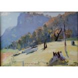 William Rubery Bennett (1893-1987), KANGAROO VALLEY, oil on board, glazed and framed, signed