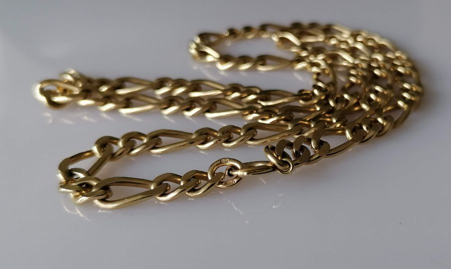 A 9ct yellow gold fancy-link necklace, 50 cm, hallmarked, 34.6g - Image 2 of 2