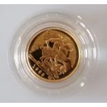 A QEII gold half sovereign in capsule, 1982