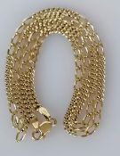 A 9ct yellow gold fancy-link neck chain, 44 cm, clasp good, hallmarked, 8g