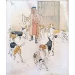 Cecil Aldin (1870-1935), BEFORE THE HUNT, watercolour, framed, 45 x 38 cm, signed, dated and