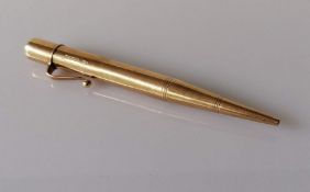 A 9ct gold Baker's Pointer propelling pencil, patent 144966, in working order