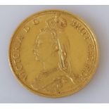 A Victorian gold double sovereign, 1887, 15.99g