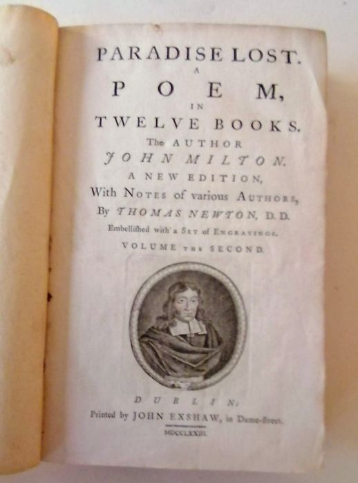 Milton, John, Paradise Lost. A Poem in Twelve Books and Paradise Regain'd. A Poem in Four Books, bot - Image 21 of 27