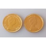 Two QEII gold half-sovereigns, both 1982