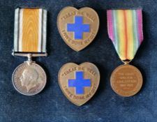 Two WW1 medals mounted awarded to '2. LIEUT. A. HARRISON'