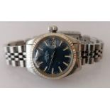 A ladies Rolex Oyster Perpetual Date wristwatch, ref. 6917, circa. 1982, fluted white gold bezel