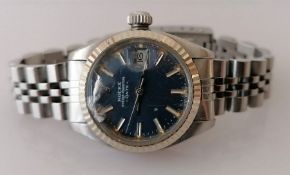 A ladies Rolex Oyster Perpetual Date wristwatch, ref. 6917, circa. 1982, fluted white gold bezel