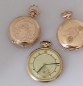 A Waltham gilt full hunter fob watch with embossed Dueber case and a silmilar Elgin