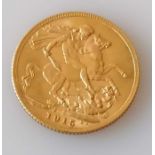 A George V gold full sovereign, 1915