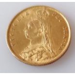 A Victorian gold half sovereign, 1897