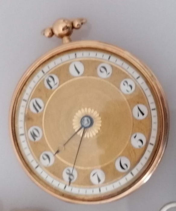 A late 19th century French stem-wind gold open-face fob watch with embossed case, stamped 18k - Bild 3 aus 8