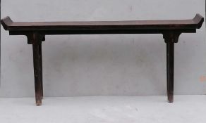A Chinese large painted hardwood recessed-leg altar table, 17th/18th century