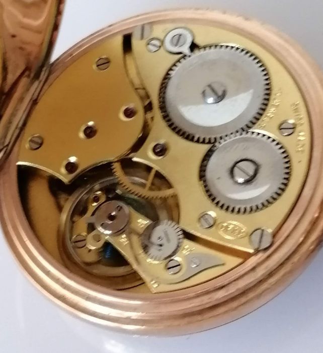 A George V 9ct gold-cased stem-wind open-face Dennison pocket watch with Roman numerals - Bild 3 aus 4