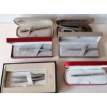 A selection of eight Sheaffer pens in seven boxes