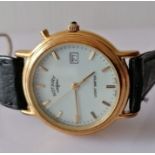 A Rotary Light Watch with date aperture and leather strap
