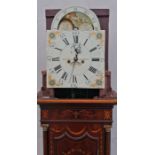 A George III long case mahogany moon phase clock with white painted dial, signed Whitern Abingdon