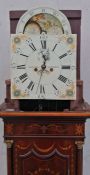 A George III long case mahogany moon phase clock with white painted dial, signed Whitern Abingdon