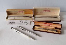 Three vintage silver pencils, Yard-O-Lead, Life-Long x 2 and two silver plated pencils (5)