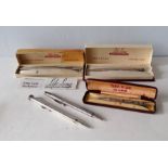 Three vintage silver pencils, Yard-O-Lead, Life-Long x 2 and two silver plated pencils (5)