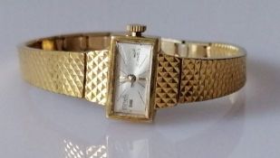 A manual wind Corvette ladies gold-plated cocktail watch with box