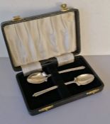 A cased 'His & Hers' matching silver golf club spoons, London, 1917