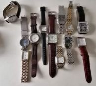 A collection of twelve various mens watches