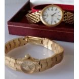 A Rotary ladies gold-plated bracelet Windsor watch and another with Rotary box (2)