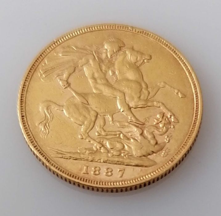 A Victorian gold full sovereign, 1887 - Bild 2 aus 2