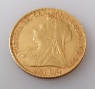 A Victorian gold full sovereign, 1899