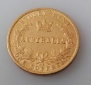 A Victorian, Sydney Mint Australia One gold sovereign, 1870, 7.98g