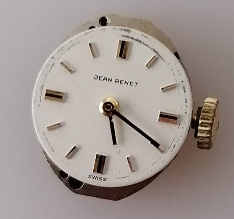 A ladies Jean Renet dress watch in a 9ct gold textured strap, hallmarked, 22.7g (without mechanism) - Bild 3 aus 4