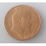 An Edwardian gold half sovereign, 1907