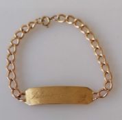 A 9ct rose gold curb-link identity bracelet, inscribed, hallmarked, 15.2g