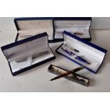 Five Waterman pens, four boxed