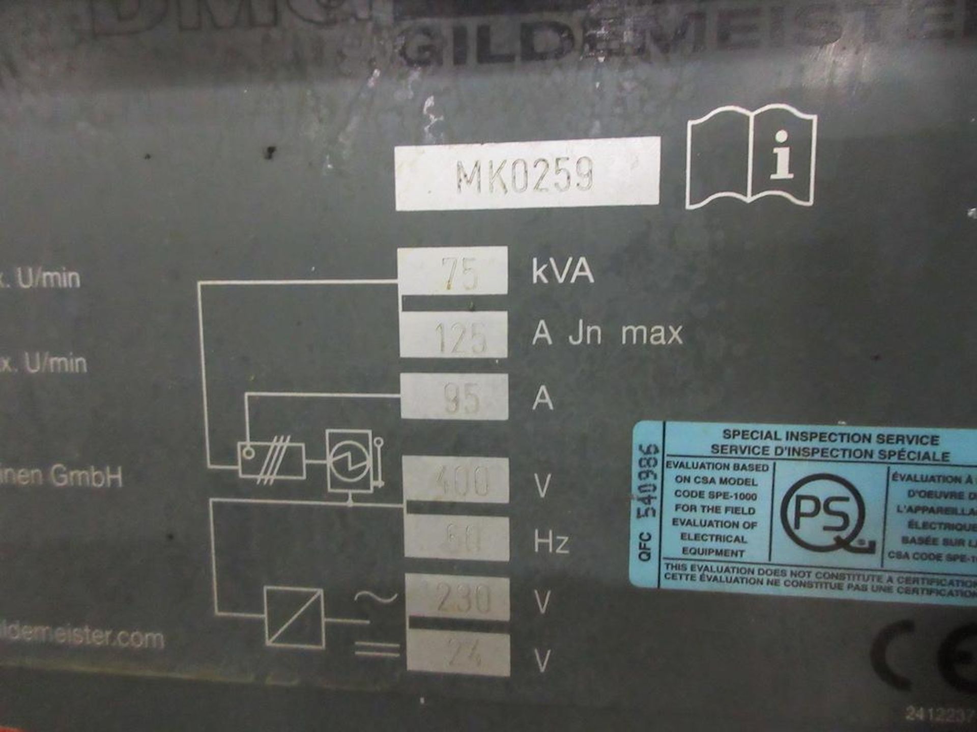 2007 DMG CNC Lathe, Model Twin 65, Twin Spindle, 4 Axis, CNC Control, B-Axis, Max. Turning - Image 15 of 16